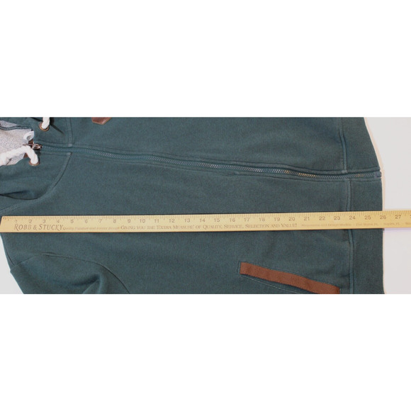 Cinch Green Full Zip Hoodie Jacket Pockets Chunky Drawstring Men's XXL Outdoors - Picture 10 of 12